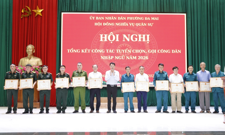  Phường Đa Mai tổng kết công tác tuyển chọn, gọi công dân nhập ngũ năm 2026 