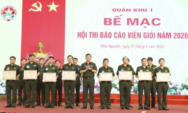  Đội tuyển Sư đoàn 3 đoạt giải Nhất tại Hội thi báo cáo viên giỏi cấp Quân khu