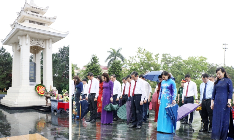   Các đồng chí lãnh đạo tỉnh Bắc Ninh dâng hương tưởng niệm các Anh hùng liệt sĩ 