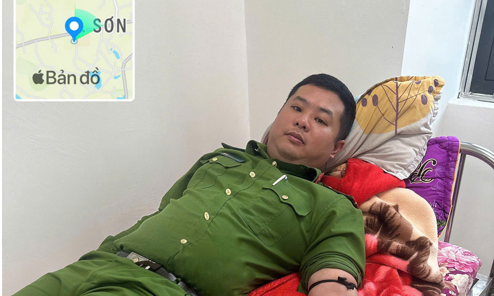 Phó trưởng Công an thị trấn Tây Yên Tử hiến máu cứu người 