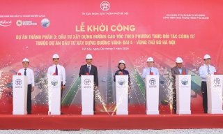 Khởi công Dự án thành phần 3 thuộc Dự án đầu tư xây dựng đường Vành đai 4 - Vùng Thủ đô Hà Nội