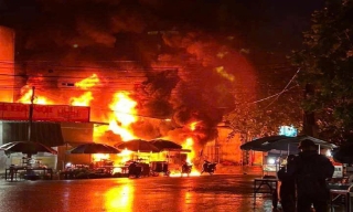 Lục Ngạn: Cháy cửa hàng xăng dầu, không có thương vong về người