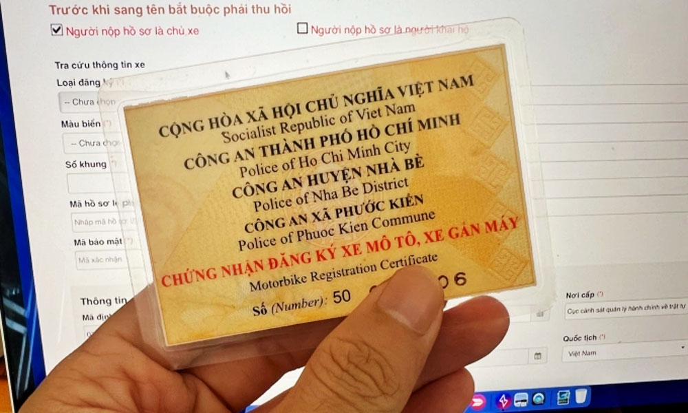 Thành phố Hồ Chí Minh thí điểm mua bán xe cũ qua VNeID