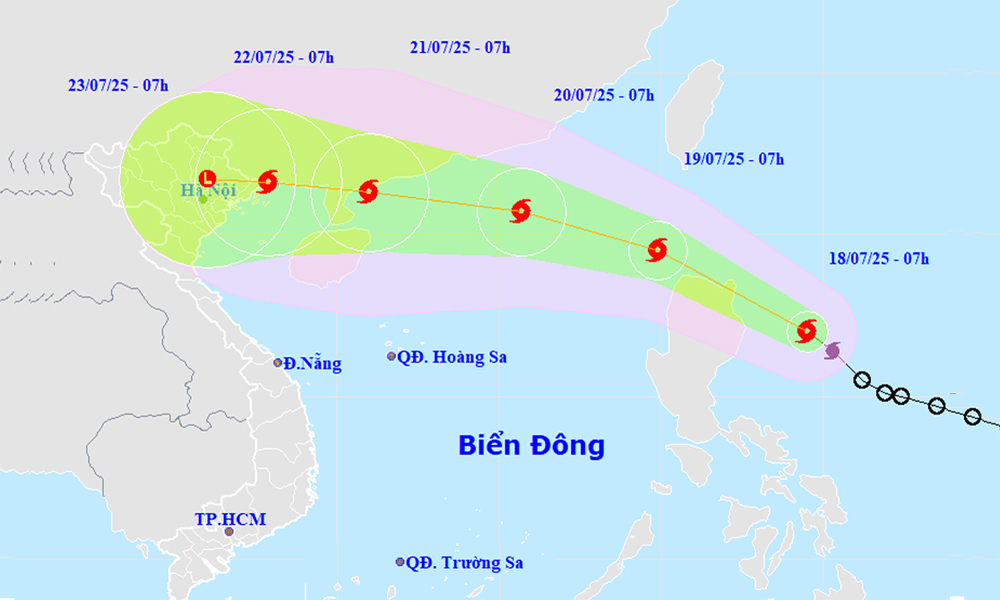  Bão Wipha sắp vào Biển Đông