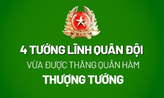 Chân dung 4 tướng lĩnh Quân đội vừa được thăng quân hàm Thượng tướng