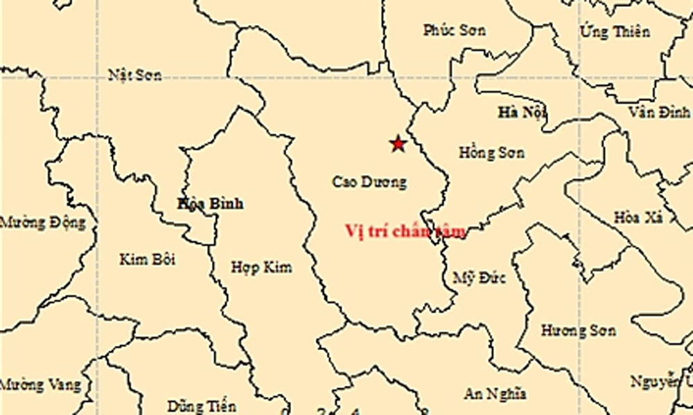  Động đất ở Phú Thọ, Hà Nội rung lắc nhẹ