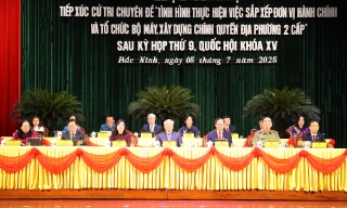 Đại biểu Quốc hội tỉnh Bắc Ninh tiếp xúc cử tri về sắp xếp đơn vị hành chính và tổ chức bộ máy, xây dựng chính quyền địa phương 2 cấp.