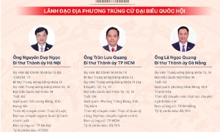 Bí thư, Chủ tịch các tỉnh, thành phố là đại biểu Quốc hội khóa 16