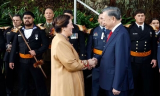Lễ đón Tổng Bí thư, Chủ tịch nước Tô Lâm thăm cấp Nhà nước tới New Zealand