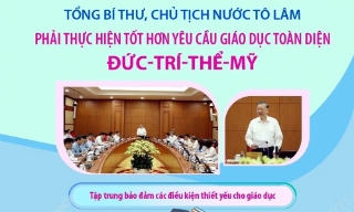 Tổng Bí thư, Chủ tịch nước Tô Lâm: Phải thực hiện tốt hơn yêu cầu giáo dục toàn diện đức-trí-thể-mỹ