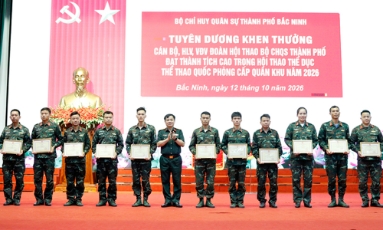  Bắc Ninh: Xếp thứ Nhất toàn đoàn tại Hội thao Thể dục thể thao quốc phòng Quân khu 1 năm 2026