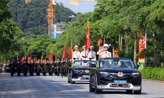 Lực lượng Công an nhân dân hợp luyện, sẵn sàng cho diễu binh, diễu hành