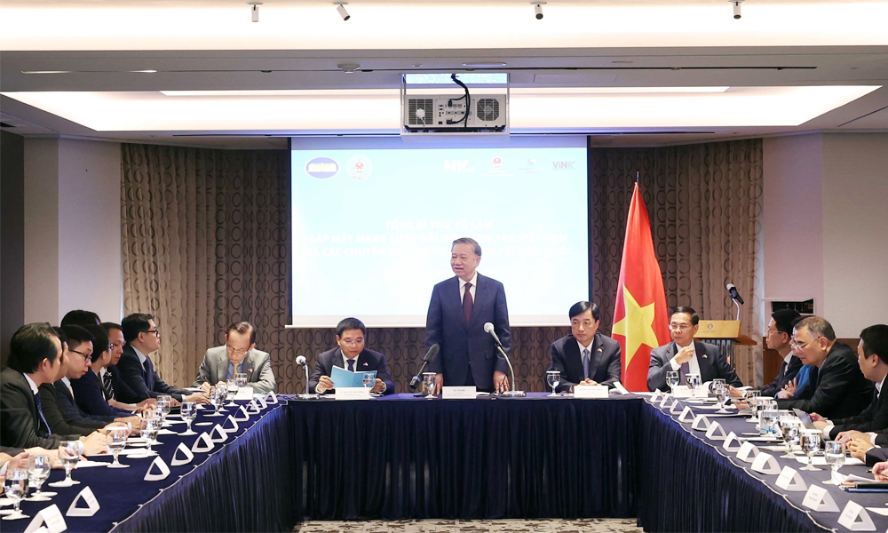  Tổng Bí thư Tô Lâm gặp mặt Mạng lưới Đổi mới sáng tạo Việt Nam tại Hàn Quốc