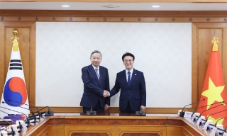 Tổng Bí thư Tô Lâm hội kiến Thủ tướng Hàn Quốc Kim Min Seok