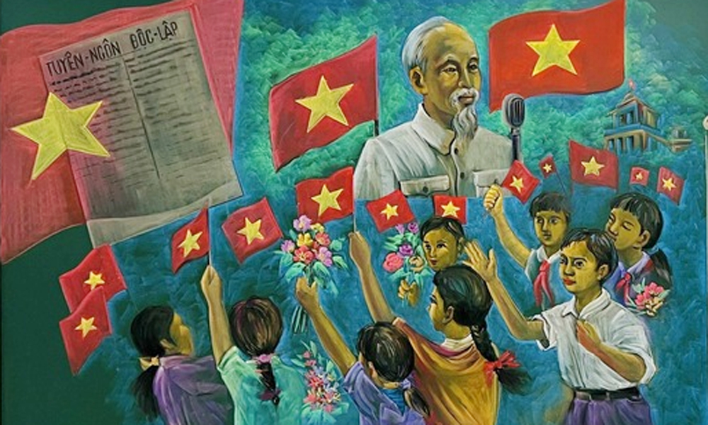  Thầy giáo dùng phấn màu tái hiện khoảnh khắc lịch sử ngày 2/9