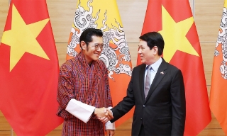 Chủ tịch nước Lương Cường chủ trì chiêu đãi cấp nhà nước Quốc vương Bhutan