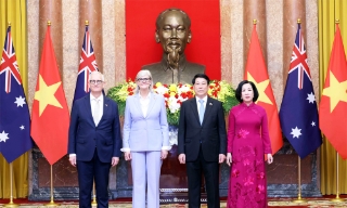 Chủ tịch nước Lương Cường chủ trì lễ đón cấp Nhà nước Toàn quyền Australia