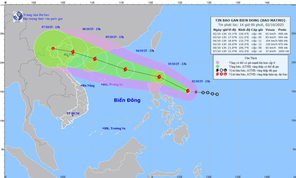  Bão Matmo đang hướng về đất liền phía Bắc đảo Luzon của Philippines