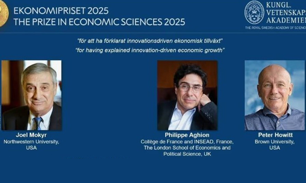  Giải Nobel Kinh tế 2025 trao cho 3 nhà khoa học giải thích được sự tăng trưởng kinh tế nhờ đổi mới sáng tạo
