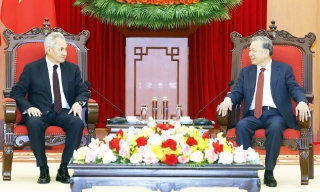 Tổng Bí thư Tô Lâm tiếp Thư ký Hội đồng An ninh Liên bang Nga