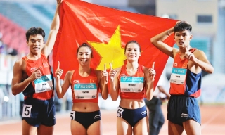Điền kinh Việt Nam giành Huy chương Vàng nội dung hỗn hợp nam nữ, phá kỷ lục SEA Games