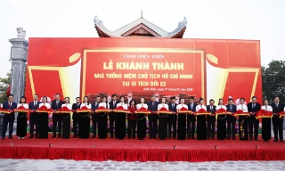 Tổng Bí thư Tô Lâm dự Lễ Khánh thành Nhà tưởng niệm Chủ tịch Hồ Chí Minh tại di tích đồi E2