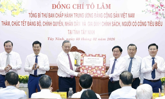 Tổng Bí thư Tô Lâm thăm, chúc Tết Đảng bộ, chính quyền, Nhân dân tỉnh Tây Ninh