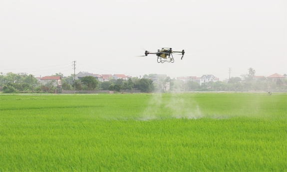 Xã Xuân Cẩm: Trình diễn phun thuốc bảo vệ thực vật bằng thiết bị bay không người lái 