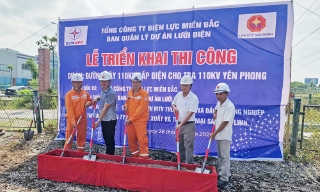 Khởi công dự án đường dây 110kV cấp điện cho trạm biến áp 110kV Yên Phong