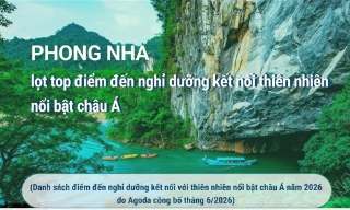 Phong Nha (tỉnh Quảng Trị) lọt top điểm đến nghỉ dưỡng kết nối thiên nhiên nổi bật châu Á