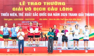 Cầu lông Bắc Ninh xếp thứ Nhì toàn đoàn tại giải vô địch trẻ quốc gia