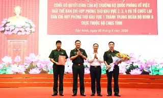 Bắc Ninh triển khai thực hiện quyết định giải thể, tổ chức lại Ban chỉ huy phòng thủ khu vực