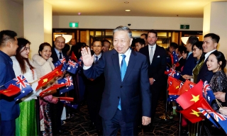 Tổng Bí thư, Chủ tịch nước Tô Lâm đến thủ đô Canberra, tiếp tục chuyến thăm cấp Nhà nước Australia