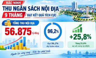 Bắc Ninh: Thu nội địa 9 tháng đạt 96,2% dự toán năm