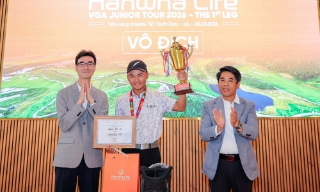 Nguyễn Văn Hòa vô địch chặng 1 Hanwha Life - VGA Junior Tour 2026