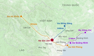  Ba tuyến đường sắt tốc độ cao kết nối với Trung Quốc