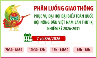 Phân luồng giao thông phục vụ Đại hội đại biểu toàn quốc Hội Nông dân Việt Nam lần thứ IX, nhiệm kỳ 2026 - 2031