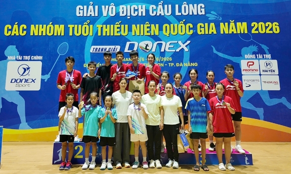 Bắc Ninh giành 11 huy chương tại Giải vô địch Cầu lông các nhóm tuổi thiếu niên quốc gia năm 2026