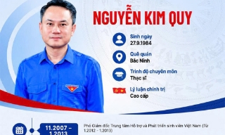 Tiểu sử đồng chí Nguyễn Kim Quy, quê Bắc Ninh, mới được bầu giữ chức Bí thư Trung ương Đoàn