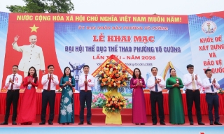 Hơn 1.200 người tham gia Đại hội Thể dục thể thao phường Võ Cường lần thứ I