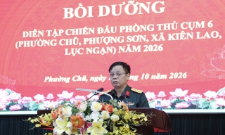 Bắc Ninh bồi dưỡng diễn tập chiến đấu phòng thủ cụm số 6
