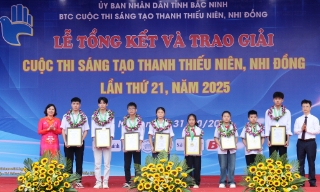 33 mô hình, sản phẩm đạt giải Cuộc thi Sáng tạo thanh thiếu niên, nhi đồng tỉnh Bắc Ninh lần thứ 21