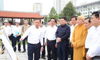 Bí thư Tỉnh ủy Nguyễn Hồng Thái kiểm tra tiến độ dự án xây dựng hạ tầng kỹ thuật và các công trình phụ trợ công viên Văn Miếu