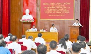 Chủ tịch nước Lương Cường dự sinh hoạt chuyên đề tại Chi bộ thôn Quảng Chính 6, xã Quảng Hà, tỉnh Quảng Ninh