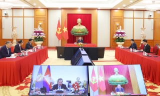 Tổng Bí thư Tô Lâm điện đàm với Chủ tịch Đảng Nhân dân Campuchia Hun Sen