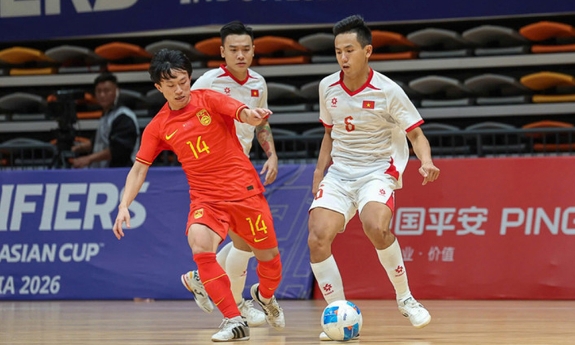 Thắng đậm Trung Quốc, đội tuyển futsal Việt Nam giữ vững ngôi đầu bảng E