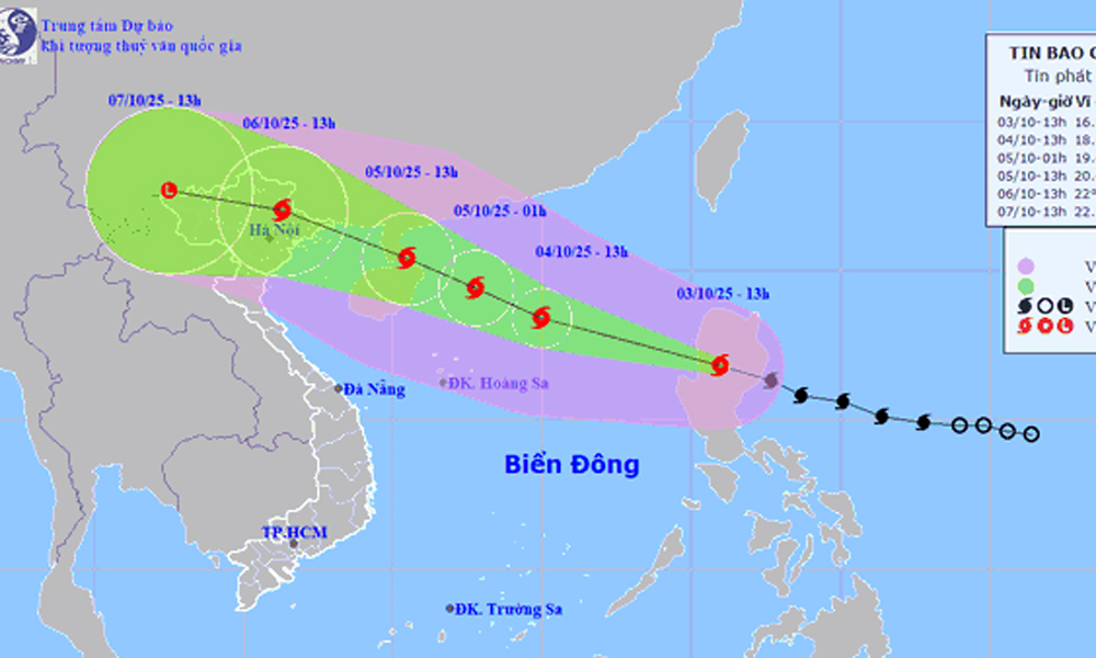  2 kịch bản dự báo hướng di chuyển của bão MATMO