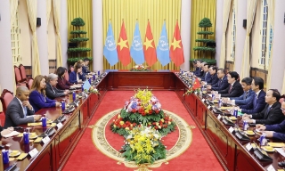 Chủ tịch nước Lương Cường hội đàm với Tổng Thư ký Liên hợp quốc