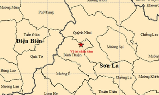 Động đất tại tỉnh Sơn La và thành phố Huế có độ lớn từ 3,6 đến 4