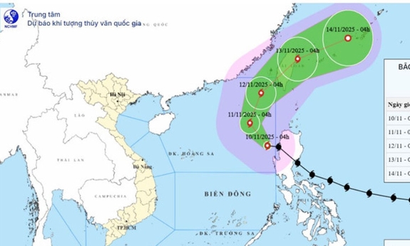 Bão Fung-Wong đã đi vào Biển Đông và trở thành cơn bão số 14 trong năm nay